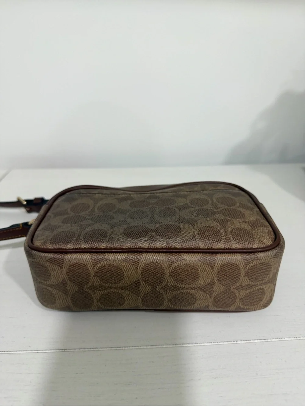 Coach Mini Crossbody in Signature Brown and Dark Brown